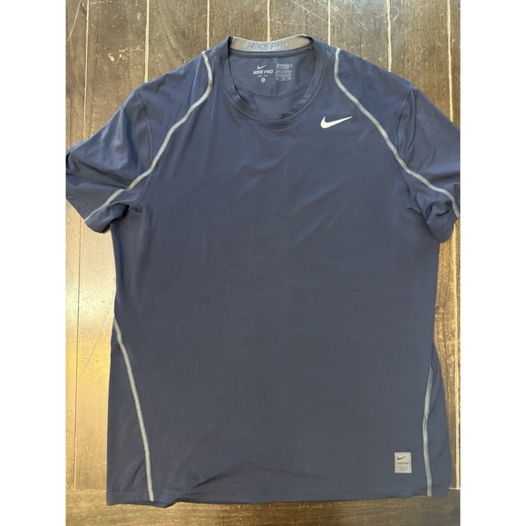 Nike Other - Nike Pro Dri-FIT Shirt Mens XL Navy Blue Fitted Short Sleeve Training Athletic